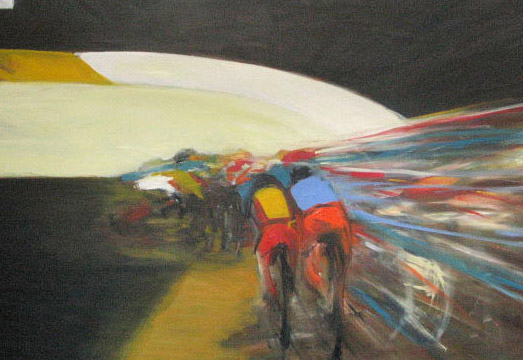 Peloton, Oil on canvas (100cm x 75cm)